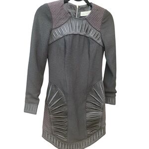 Blessed Are The Meek Sculptural Black Long-Sleeve Mini Dress